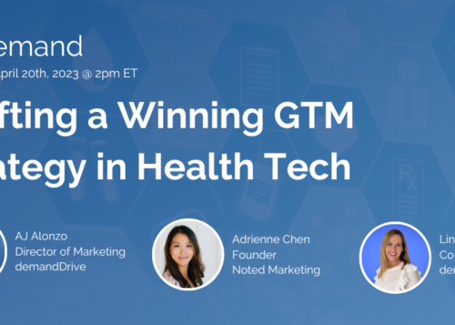 Webinar on crafting a winning GTM strategy in health tech, with AJ Alonzo, Adrienne Chen, and Lindsay Frey